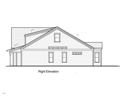 Right Elevation image of ADAMS I House Plan